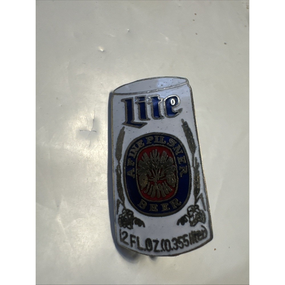 Vintage MILLER LITE BEER CAN Hat Coat PIN Advertising Charm